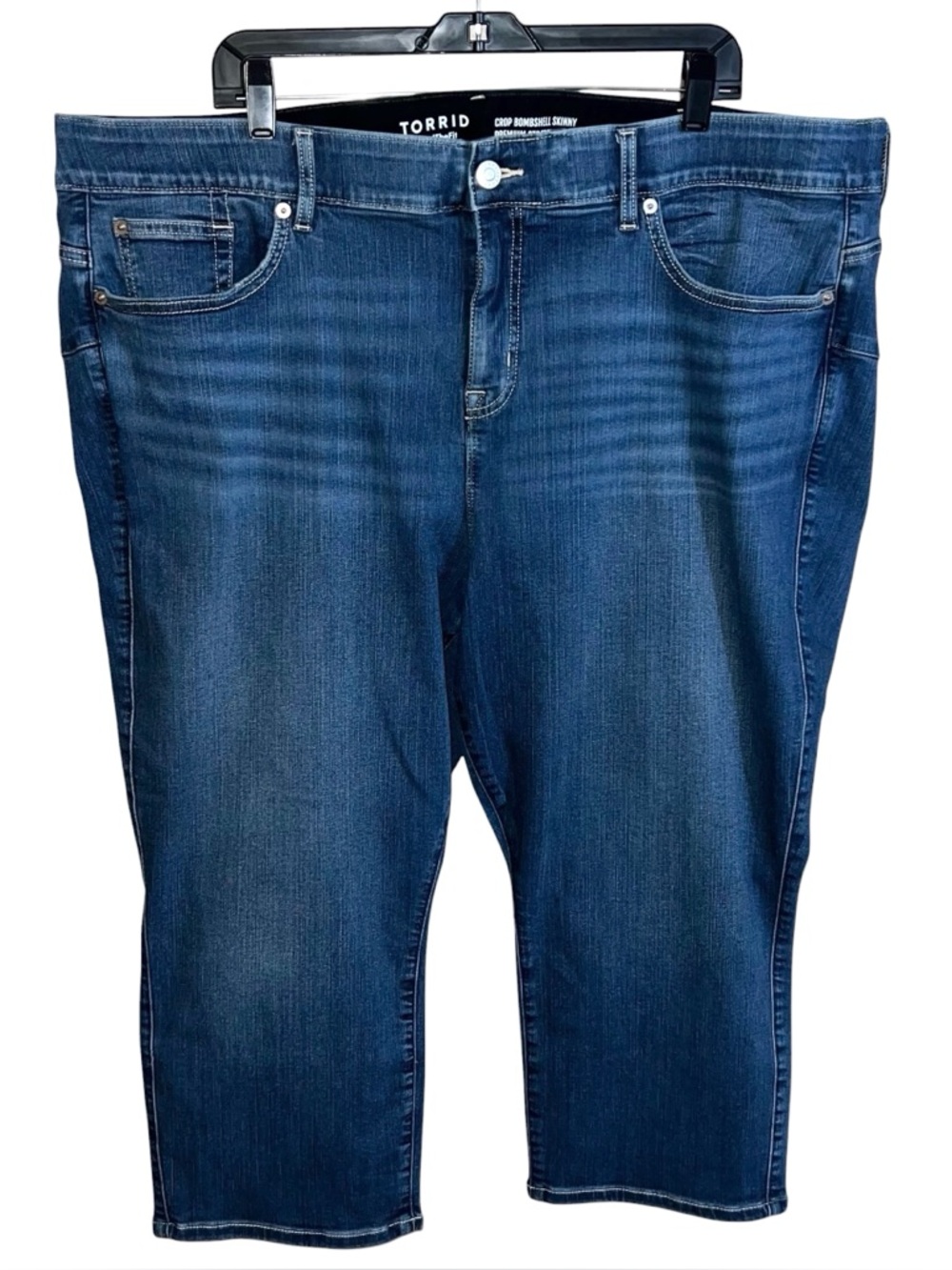 Torrid Jeans Women’s 26 Blue Crop Bombshell Skinny Premium Stretch 46x21